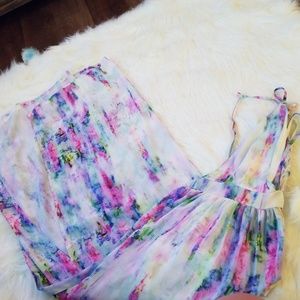 Tie dye sheer long dress